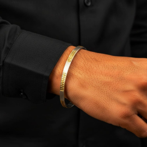 925 Silver - Gold and Silver Finish Men's Kada